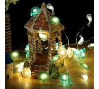 YeahBoom Guirlande lumineuse animaux marins, 300 cm, 30 LED, thème vie marine, à piles, hippocampe, étoile de mer, bulots, coquillages, guirlande lumineuse, pour chambre d'enfant, fête, décoration