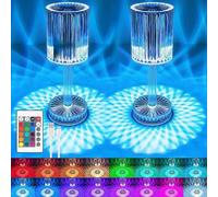 YeahBoom Lampe Cristal à LED avec 16 Couleurs,USB Lampe en Cristal avec Télécommande,4 Modes Nuit Tactile de Chevet LED RGB,Lumière d'ambiance Rechargeable pour Chambre