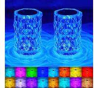 YeahBoom Lampe Cristal à LED avec 16 Couleurs,USB Lampe en Cristal avec Télécommande,4 Modes Nuit Tactile de Chevet LED RGB,Lumière d'ambiance Rechargeable pour Chambre