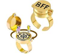 YeahBoom Lot de 2 bagues avec inscription « Beste Freunde für immer » - Réglable - Avec capuchon ouvert - Jolie bague d'amitié - Cadeau pour femmes et filles