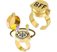 YeahBoom Lot de 2 bagues « Best Friends » - Jolies bagues BFF - Réglable - Bague ouverte - Cadeau d'amitié - Cadeau pour femme, One Size, Métal non précieux