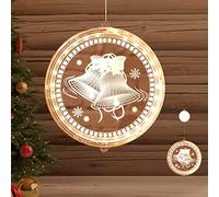 YeahBoom Lumière de Fenêtre Décorative de Noël,3D Suspendues Blanc Chaud,Décoration Lumineuse de Noël LED a Pile,Decoration Lumineuse Noel Noel,Decoration Fenetre Noel Lumineux Interieur