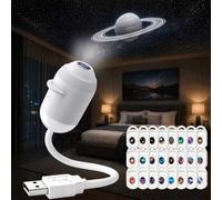 YeahBoom Projecteur de nuit 2 en 1 Galaxy Projecteur de ciel étoilé réglable à 360° pour adultes, projecteur LED ciel étoilé avec 24 films de projection coulissants pour voiture, salon, chambre à