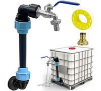 YeahBoom Robinet IBC Col de Cygne de Cuve,Adaptateur IBC avec col de Cygne et Robinet en Laiton S60 x 6, 3/4 Pouces,Robinet Cuve 1000L,Filetage Grossier 3/4'' Raccord Cuve IBC Robinet Kit