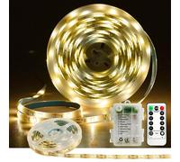 YeahBoom Ruban Led 3M,Bande Led avec 8 Modes,Led Ruban Lumineuse Flexible avec Minuteur Télécommande,Alimenté par Batterie,pour Decoration Chambre,Gaming Room,Cuisine,Bureau