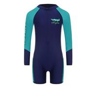 YEAHDOR Enfant Garçons Maillot de Bain 1 Pièce Combinaison de Natation Zippée Anti-UV Manches Longues Bodysuit Sport Plage Surf Piscine Swimsuit Swimwear 4-14 Ans Vert 11-12 Ans