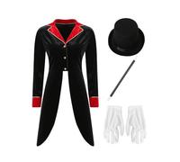 YEAHDOR Femme Costume Batteur Gothique Steampunk Ensemble Cirque Ringmaster | Redingote Haute Et Basse,Costume Performance Carnaval,Vintage Cirque,Directrice De,Danse,Carnavals,Boîte Nuit,Fête,Mascarade