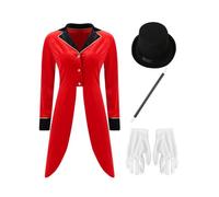 YEAHDOR Femme Costume Batteur Gothique Steampunk Ensemble Cirque Ringmaster | Redingote Haute Et Basse,Costume Performance Carnaval,Vintage Cirque,Directrice De,Danse,Carnavals,Boîte Nuit,Fête,Mascarade