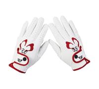 YEAHDOR Gants De Golf pour Adolescents en PU De Haute Qualité, Confortables Et Respirants, Pas Chaud, Motifs Cartoonesques, pour Les Deux Mains Rouge 6-8 Ans