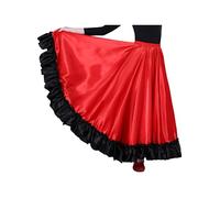 YEAHDOR Jupe de Danse Mousseline pour Enfants Filles - Ceinture Élastique, Courte, Jupette de Danse du Ventre - Spectacle, Fêtes, Cadeau - 3-12 Ans - Rouge A 4-5 Ans