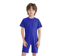 YEAHDOR Vêtements Adaptés Enfants Spéciaux Besoins Romper Anti-Déshabillage Zippé Invisible Arrière Unisexe One-Piece Bodysuit Jumpsuit Bleu royal 5-6 ans