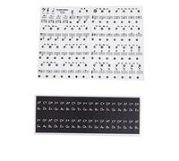 YEAHH Mini Burger de clavier de piano pour 88 grandes lettres autocollants de piano pour apprendre l'étiquette de notes de lettres de clavier de piano amovible pour les débutants et les (Black, One S