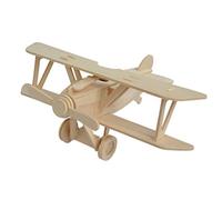 YeahiBaby Maquette d'avion en Bois Plane À La Main Assembler Peinture Modèle Jouets pour Enfants (Couleur du Bois)