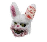 YEAHLEE Masque effrayant forme de lapin d'horreur, masque de lapin sanglant effrayant, masques effrayants pour adultes Halloween/Carnaval/Cosplay de fête