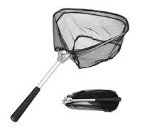 Yeahmart Filet de pêche avec manche télescopique pliable en aluminium et maille en nylon, petite épuisette pour eau douce salée, enfants, hommes, femmes (poignée fixe)