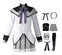 YEAJION Akemi Homura Cosplay Costume avec Perruque Anime Puella Magi Madoka Magica Cosplay Costume Déguisement de Homura Uniforme Noël Halloween Carnaval Fête Cosplay Costume Adulte