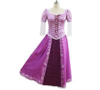 YEAJION Femmes Robe de Princesse Raiponce Déguisements Raiponce Princesse Costume ave Perruque Anniversaire Noël Fête Halloween Carnaval Bal Cosplay Costume pour Adulte S-XXL