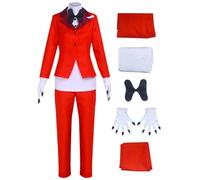 YEAJION Hazbin Hotel Charlie Cosplay Costume Set Rouge Blazer Déguisement de Anime Hazbin Hotel Costume Charlie Morningstar Uniforme Noël Halloween Carnaval Fête Performance Costume pour Adulte