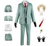 YEAJION Loid Forger Cosplay Costume avec Perruque Costume de Spy X Family Loid Déguisement de Anime Spy X Family Costume Anya Cosplay Costume Noël Halloween Carnaval Fête Costume