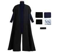YEAJION Severus Snape Déguisement Adulte Cosplay Magie École Principal Magicien Uniforme Cape Veste Chemise Pantalon Echarpe Complète Set Halloween Carnaval Anniversaire Fête Costume et Baguette