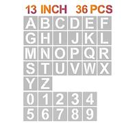 YEAJON Lot de 36 pochoirs de lettres et chiffres de 33 cm - Pochoirs réutilisables en plastique pour bois, mur, tissu, roche, tableau noir, signalisation, projets artistiques scolaires
