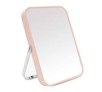 YEAKE Miroir de maquillage de table et de bureau - 20,3 cm - Portable - Avec support en métal - Réglable à 90 ° - Suspendu - Pour salle de bain - Pour douche, rasage - Rose