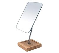 YEAKE Miroir de Maquillage Flexible en Bambou avec col de Cygne - Rotation à 360° - 20,3 cm - Grand Miroir de Bureau Pliable et Portable avec Support pour Salle de Bain - Rectangulaire