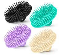 YEALIFE Lot de 4 brosses exfoliantes pour cuir chevelu - Brosse de nettoyage flexible pour cuir chevelu - Pour la maison, le bureau, les voyages et les animaux domestiques