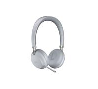 Yealink BH72 Casque Arceau Binaural Bluetooth 5.2 & Filaire USB-A, Portée 30m, Autonomie 40h, Gris Clair, avec Socle de Chargement
