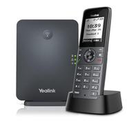 Yealink Téléphone IP sans-fil DECT W71P – Bluetooth, Wi‑Fi, 10 comptes SIP, 35 h, écran 1,8" Noir