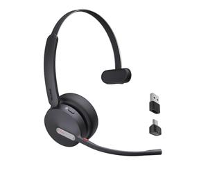 Yealink Casque Bluetooth sans Fil BH70 avec Microphone pour Le Travail, jusqu'à 35 Heures d'autonomie en Conversation, Suppression du Bruit à 3 Microphones, 91g Casque certifié Microsoft Teams