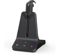 Yealink Casque sans fil DECT WH63 E2, certifié équipes, casque convertible à oreille unique (mono), se connecte au téléphone de bureau et à l'ordinateur, microphone antibruit, 3 styles de port