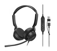 Yealink Casque stéréo Filaire UH42 avec Microphone antibruit et Adaptateur USB-C/A pour PC, Ordinateur Portable, Bureau, Centre d'appels, Teams, certifié