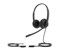 Yealink YHS34 Casque Filaire Binaural Supra-Aural Noir - Connectivité RJ9/QD, Microphone Unidirectionnel à Suppression de Bruit, 20-20000Hz, 0.9m