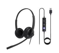 Yealink UH34 Casque stéréo USB avec Microphone antibruit, Casque Filaire pour PC (USB-A) avec contrôle des appels, certifié Teams pour Le Travail, Les Bureaux et Les centres d'appels