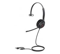 Yealink UH37 Mono UC Casque Avec fil Arceau Bureau/Centre d'appels USB Type-C / USB Type-A Noir