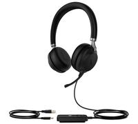 Yealink UH38 Dual - Micro-casque - sur-oreille - Bluetooth - sans fil, filaire - USB-A - noir - Certifié pour Microsoft Teams