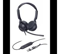 Yealink UH42 Casque Binaural Filaire USB-C/A, Arceau Supra-aural, Microphone Boom, Réduction de Bruit, 20-20000Hz, Câble 2.15m, Noir