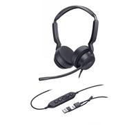 Yealink UH42 MS Duo USB-C/A Casque filaire certifié Teams, deux écouteurs, micro IA, audio stéréo HD, commandes Teams intégrées et confort longue