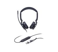 Yealink UH44 Dual Teams - Casque binaural USB-C/A filaire, arceau supra-aural, microphone double à réduction de bruit, 20-20000Hz, 162g