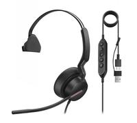 Yealink UH46 Casque USB avec Microphone antibruit, Casque Filaire Mono-auriculaire pour PC (USB-C/A) avec contrôle des appels, idéal pour Le Travail, Les Bureaux et Les centres d'appels