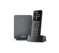 Yealink W77P Téléphone IP DECT, Combiné sans fil noir, Écran TFT 1.8", Fast Ethernet, PoE, Bluetooth, Portée 300m, Répertoire 1000 contacts, IP54