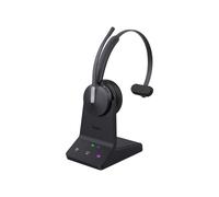 Yealink WH64 Casque Monophonique DECT/Bluetooth 5.2 Portée 150m USB-C Noir, Batterie intégrée 1.5h Charge, Compatible Windows/Mac, Station Base