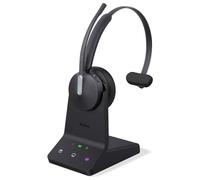 Yealink WH64 Casque sans fil, 185 m DECT & Bluetooth, double mode Teams Zoom, Skype, UC, téléphone 3 microphones, 26H conversation, bureau