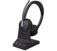 Yealink WH64 - Casque sans fil arceau circum-aural Bluetooth / Micro-USB pour bureau & centre d'appels - Noir