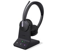 Yealink WH64 Casque sans fil DECT & Bluetooth, portée 185 m, double mode, 3 microphones pour Teams, Zoom, Skype, UC, téléphone IP, PC, 32h de conversation