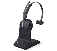 Yealink WH64 Casque sans fil DECT et Bluetooth mono Teams avec microphone, portée de 184,7 m, 3 micro antibruit, 26 heures de conversation, casque PC certifié Microsoft