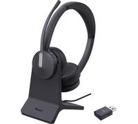 Yealink WH64 Hybird Dual avec support de charge Équipes Casque sans fil Bureau/centre d'appels USB Type C Bluetooth Base de charge Noir