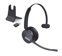 Yealink WH64 Hybrid Casque Bluetooth sans Fil DECT, Mono Casque avec Station de Charge,492 ft, 3X Mic, 26H de Temps de Parole, Casque d'écoute portatif pour Le Bureau, PC, Certifié Microsoft Teams