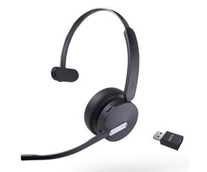 Yealink WH64 Hybrid Casque Bluetooth sans Fil DECT, Mono Casque sans Fil,492ft avec DECT Dongle, 3X Mic, 26H de Temps de Parole, Casque d'écoute portatif pour Le Bureau, PC, Certifié Microsoft Teams
